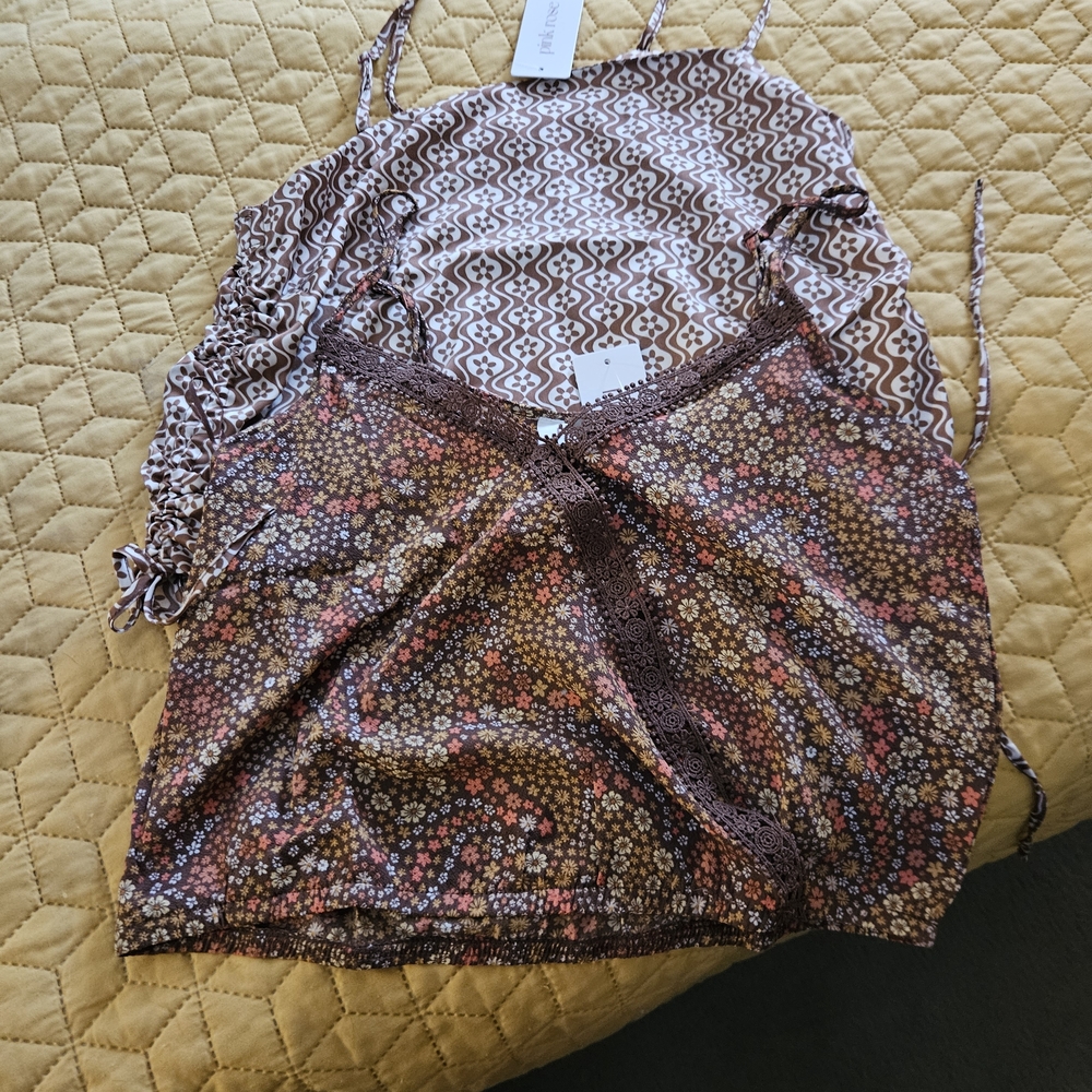 Patterned Brown Women's Top